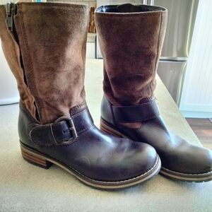 Clarks Brown Heeled Boots